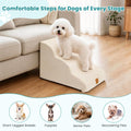 Dog Stairs for Small Dogs and Cats, 3-Step Dog Steps for Couch, 15.7" H KYAKO Easy Climbing Dog Ramp, Non-Slip Pet Stairs with Washable Cover & 35D High-Density Foam, Ideal for Senior & Puppies
